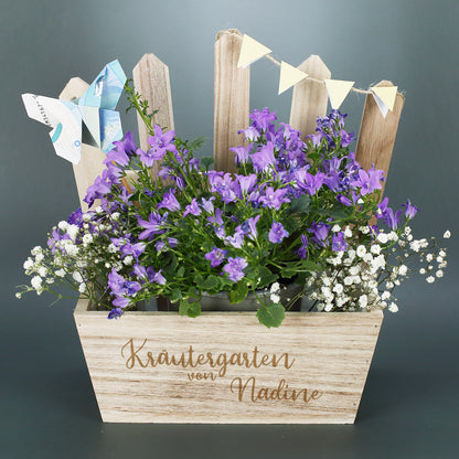 Holzkorb in Größe S graviert mit Wunschname