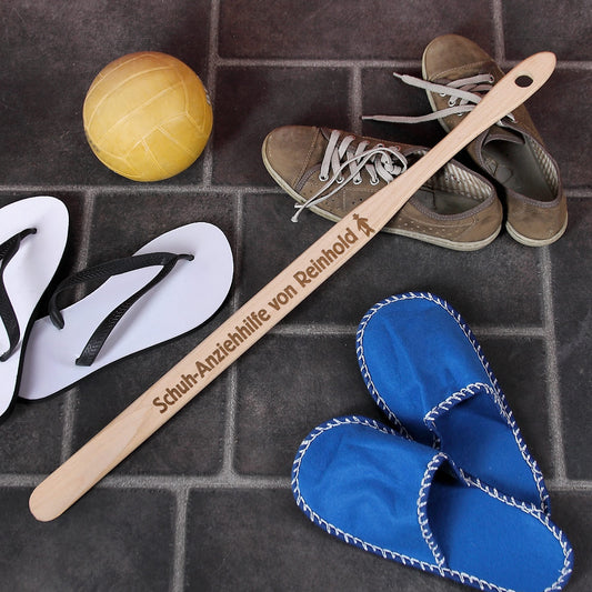 Schuhanzieher mit Spruch und Namen