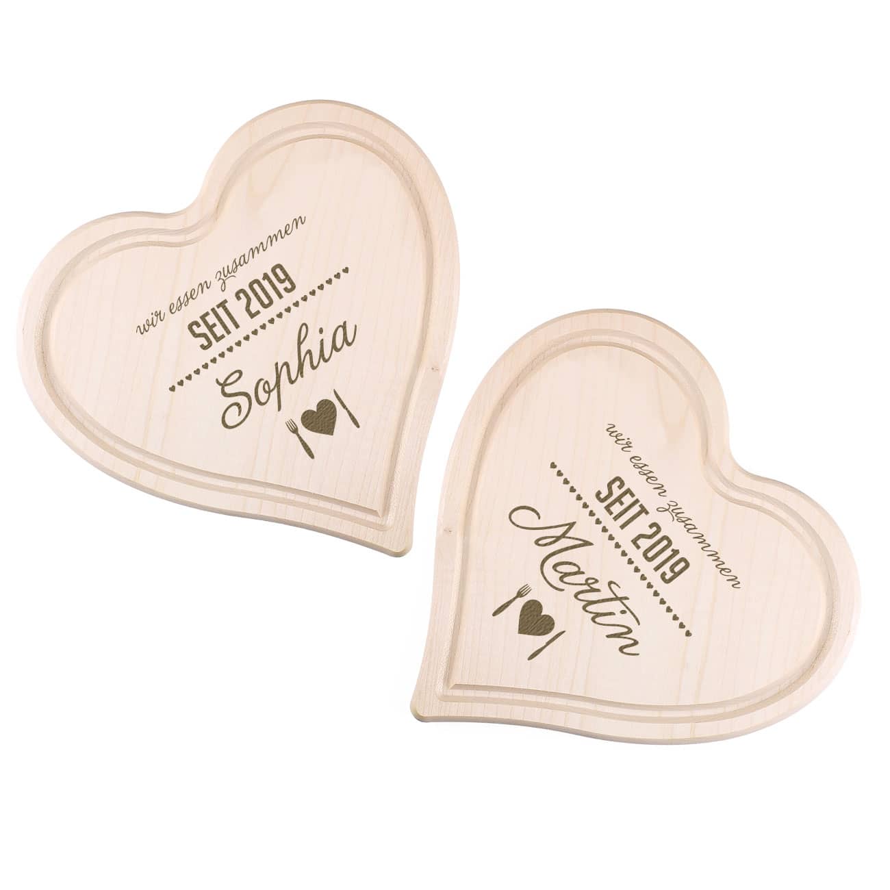 Holzbrettchen im 2er-Set mit Ihrer persönlichen Gravur
