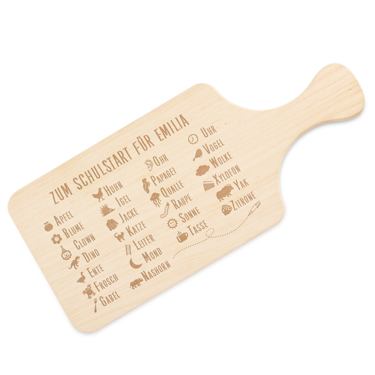 Persönliches Frühstücksbrettchen zum Schulanfang
