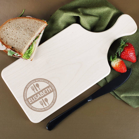 personalisiertes Frühstücksbrett