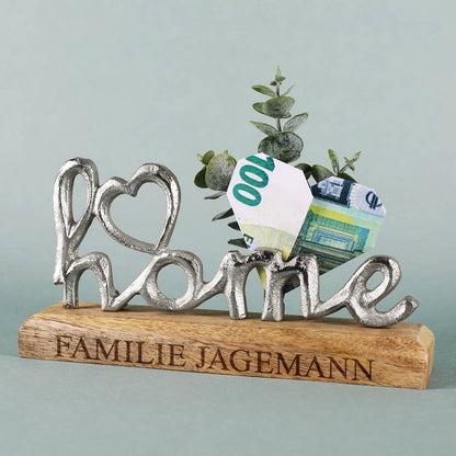 Serviervorschlag Home Skulptur als Geldgeschenk