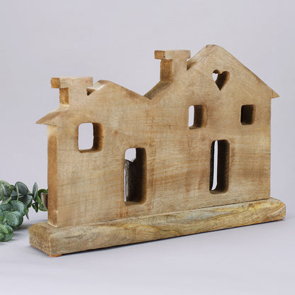 Große Holzskulptur - Home - als Hochzeitsgeschenk mit Gravur