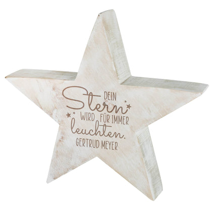 Personalisierter Trauerstern