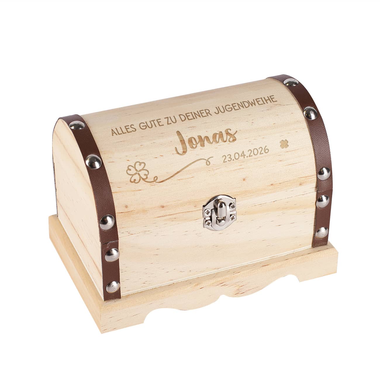 Gravierte Schatztruhe mit Name & Datum