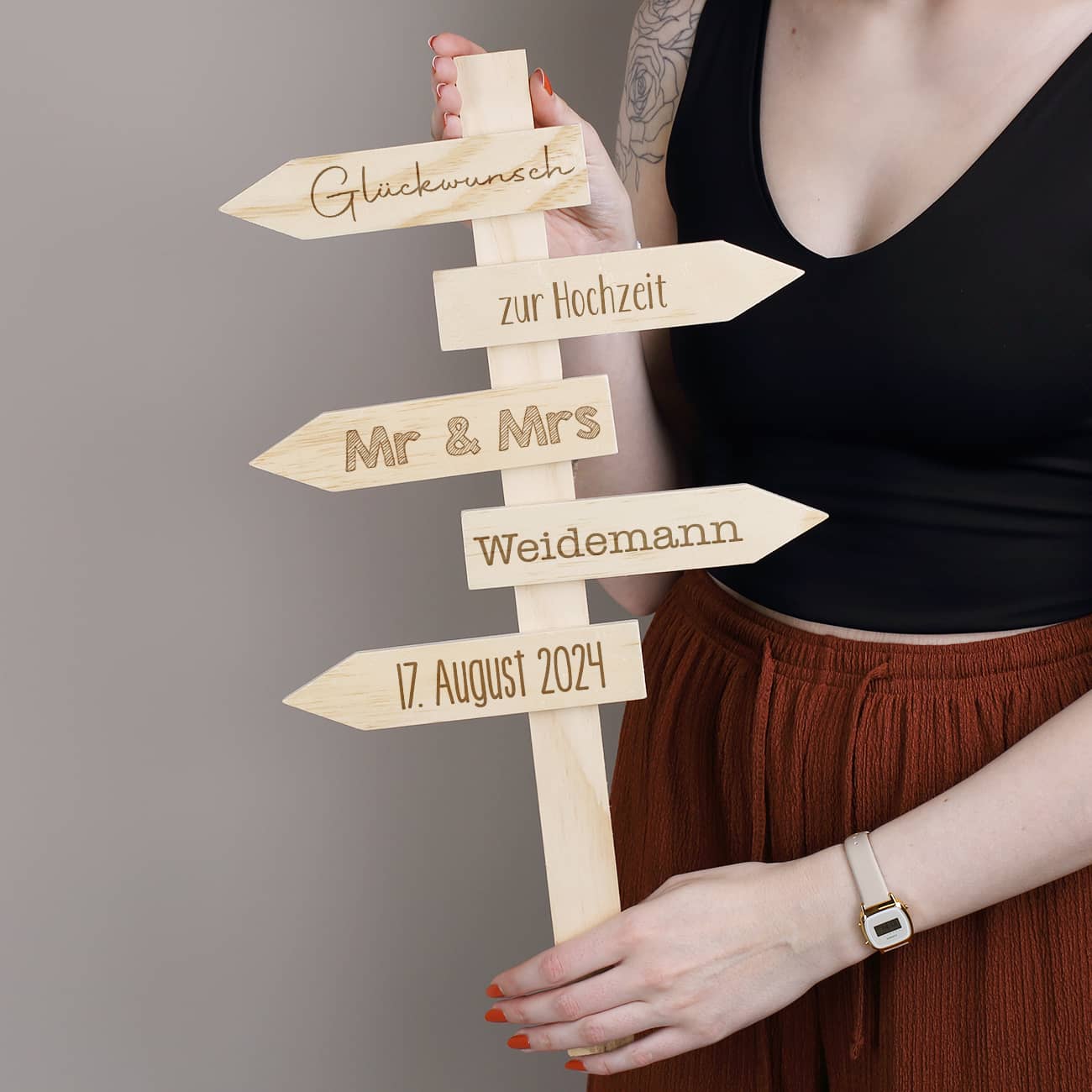 Wegweiser mit Ihren Wunschtexten