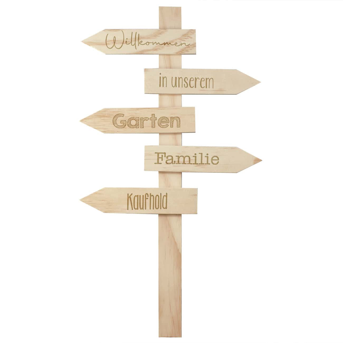 Individueller Wegweiser aus Holz
