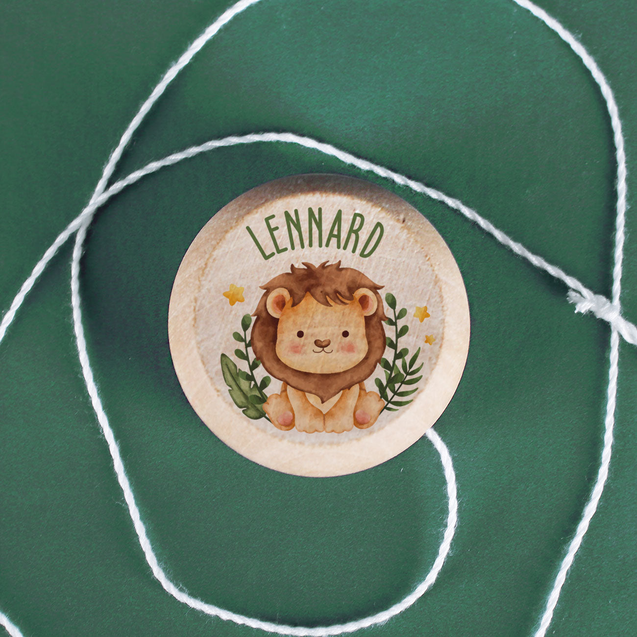 Bedrucktes Holz-Jojo mit niedlichem Löwen