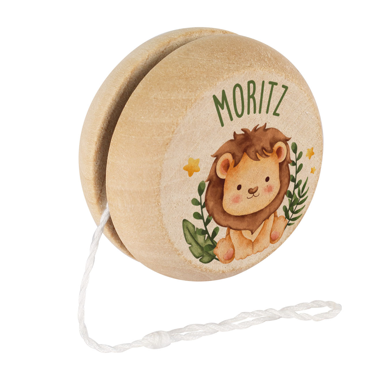 Bedrucktes Holz-Jojo mit niedlichem Löwen