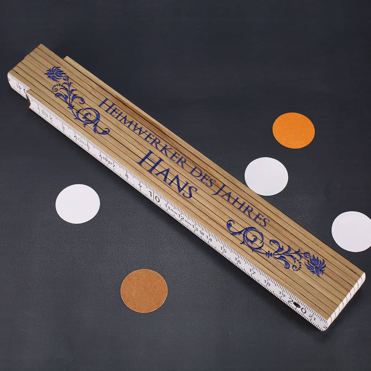 Praktischer Zollstock personalsert mit Name