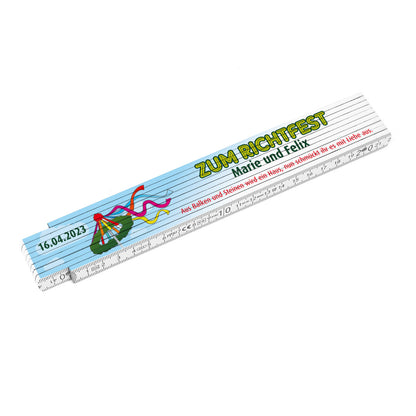 Maßstab zum Richtfest mit Personalisierung