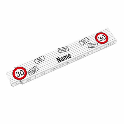 Zollstock zum 30. Geburtstag mit Wunschnamen