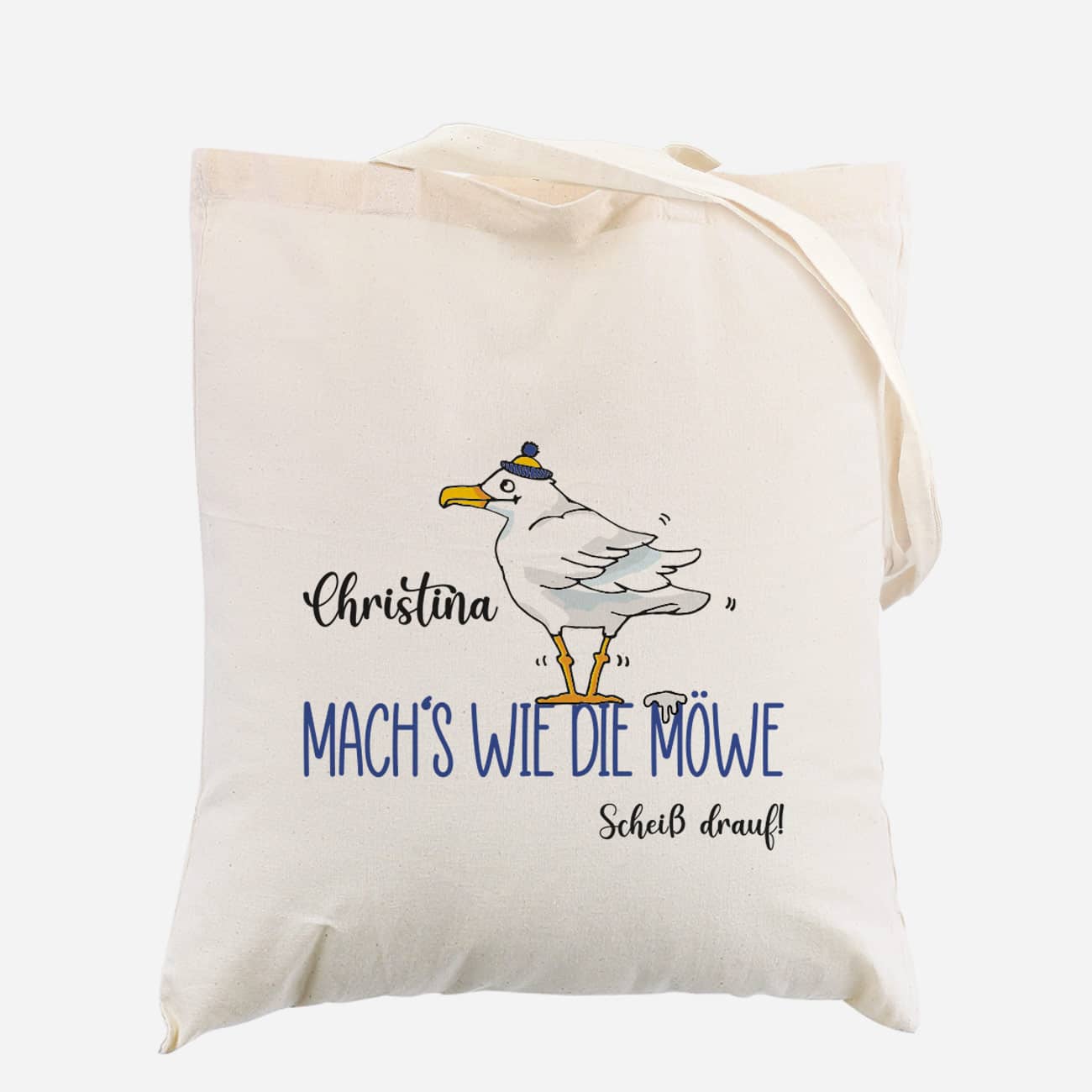 Mach's wie die Möwe... - lustiger Beutel mit Name
