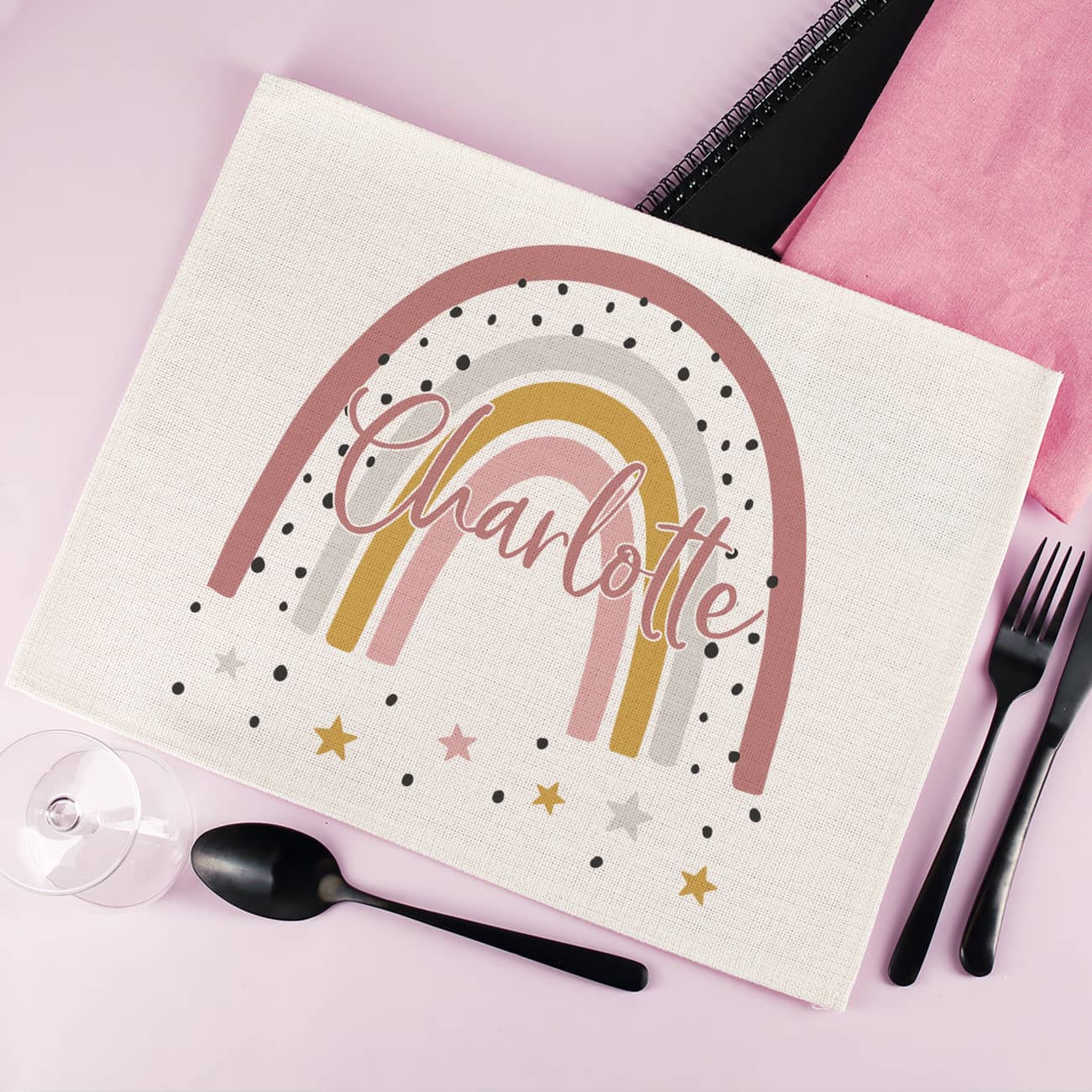 Platzdeckchen mit Regenbogenmotiv für Mädchen