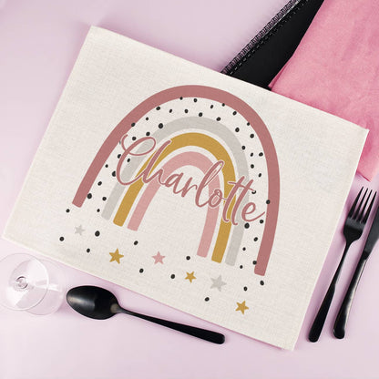 Platzdeckchen mit Regenbogenmotiv für Mädchen