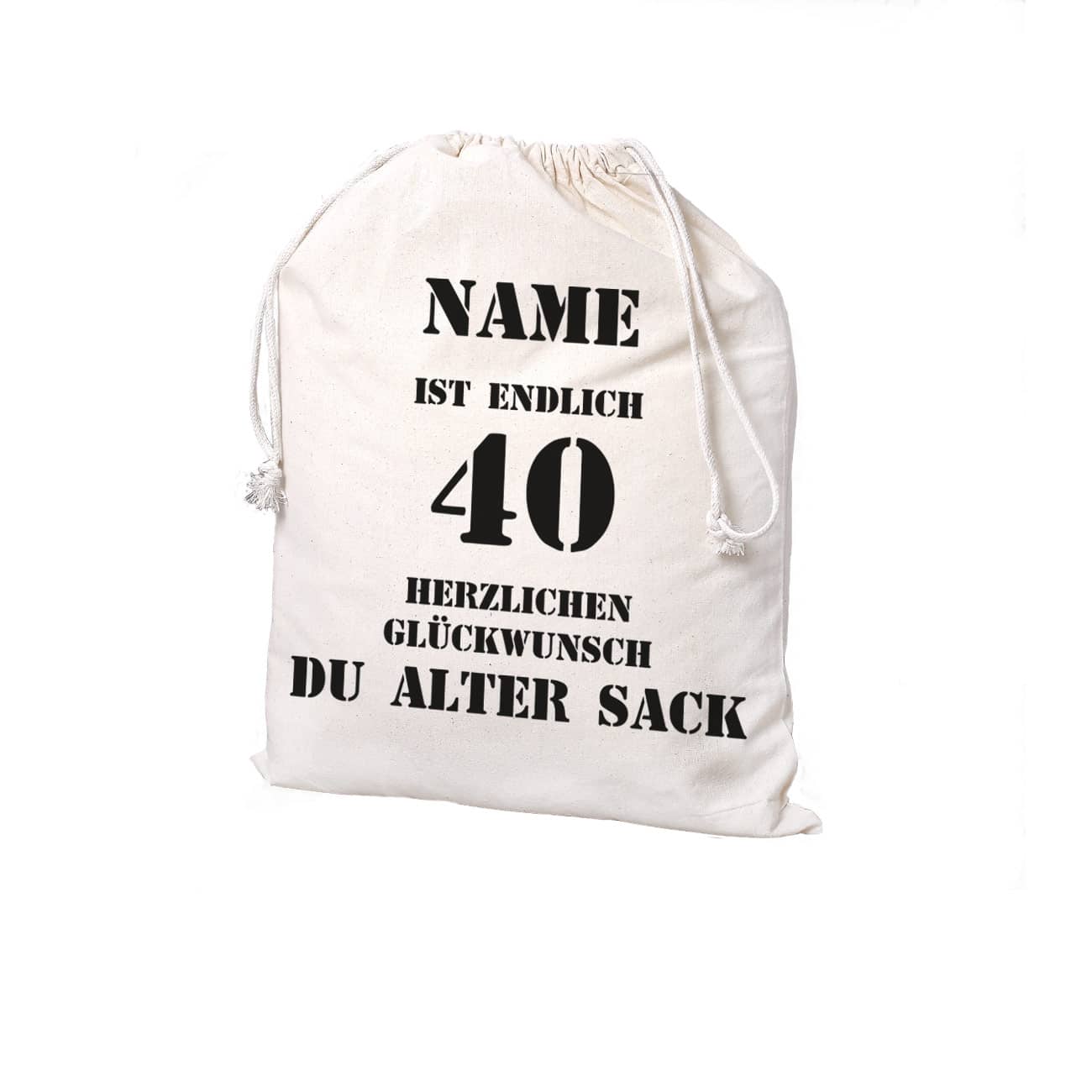 personalisierter Beutel für den alten Sack mit Wunschnamen