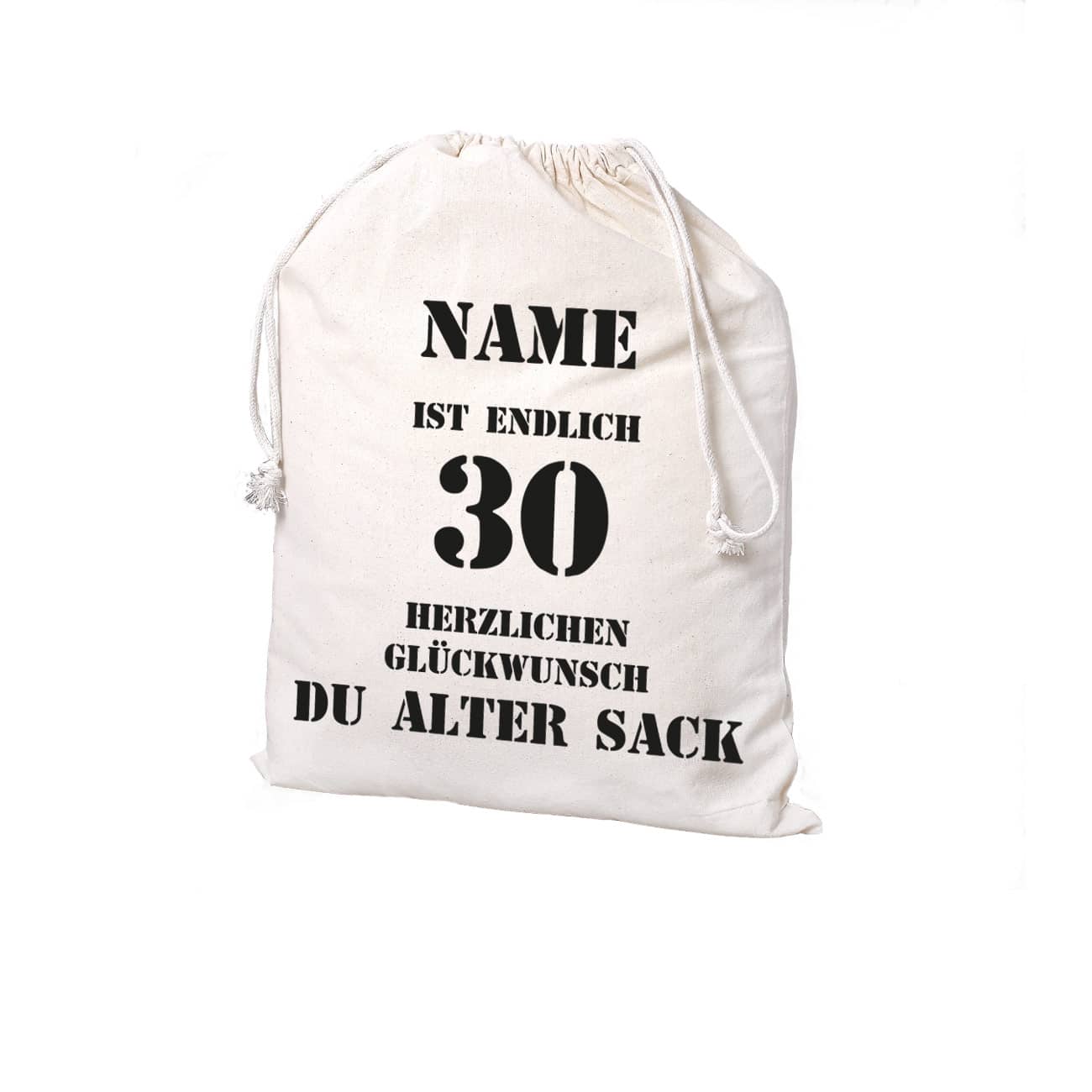 personalisierter Baumwollbeutel mit name und Spruch