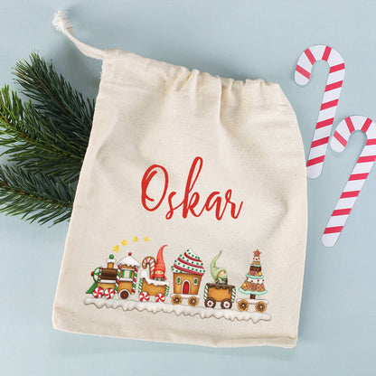 Personalisierter Geschenksack für Weihnachtsgeschenke mit Name personalisiert