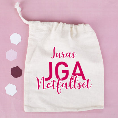 JGA Notfallset-Sack mit dem Namen der Braut | 2 Größen wählbar