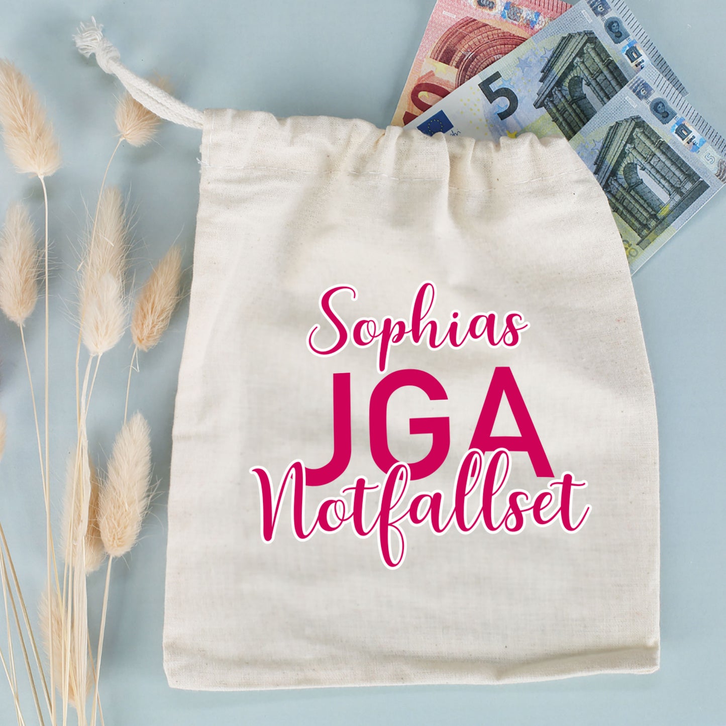 JGA Notfallset-Sack mit dem Namen der Braut | 2 Größen wählbar