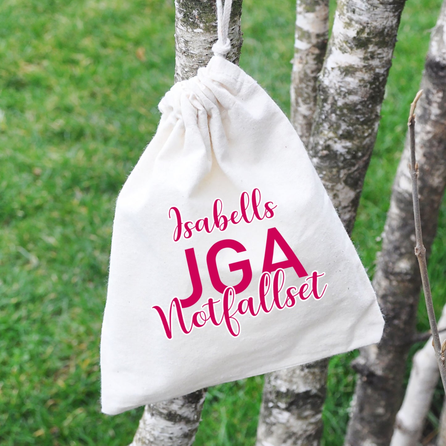 JGA Notfallset-Sack mit dem Namen der Braut | 2 Größen wählbar