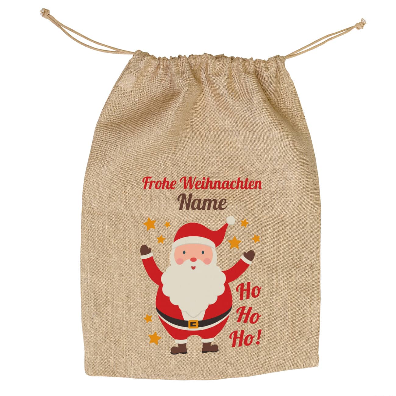 XL Jutesack Frohe Weihnachten mit Name bedruckt