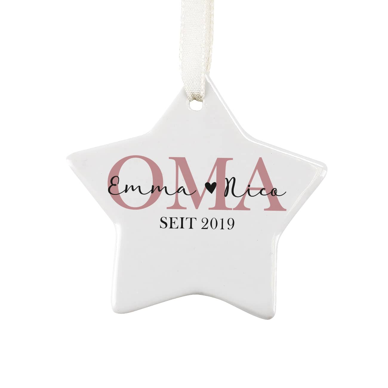 Weißer Anhänger aus Keramik in Stern Form