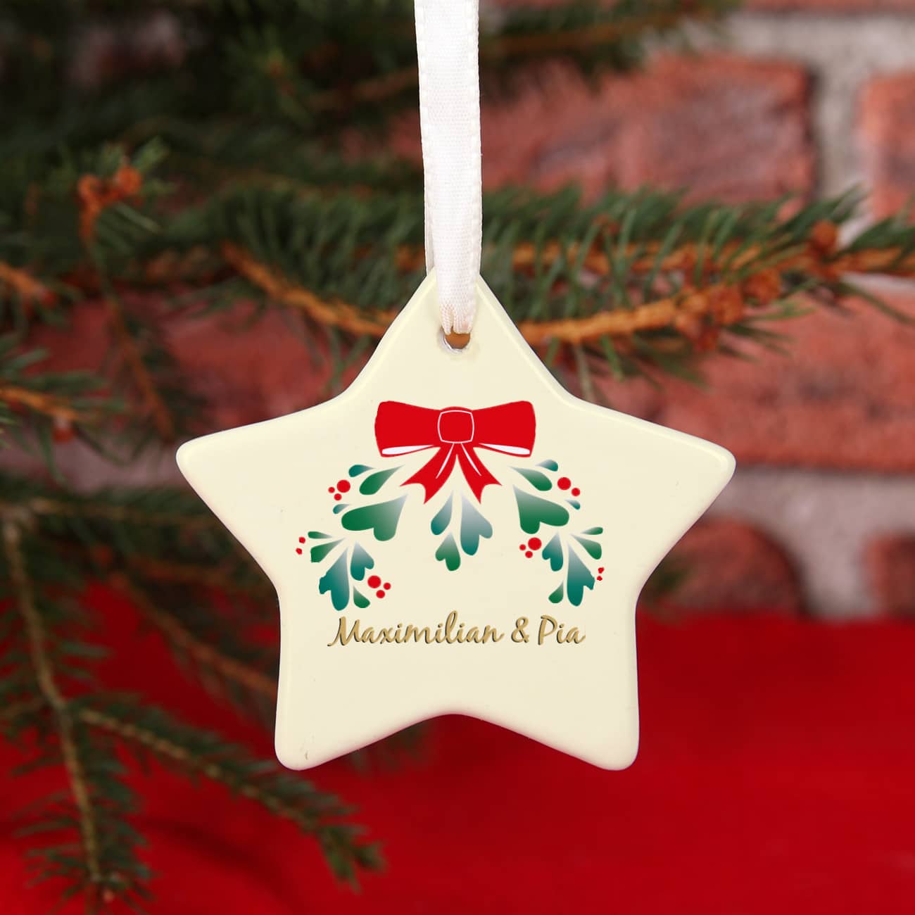 Niedlicher Keramikstern für Ihren Christbaum