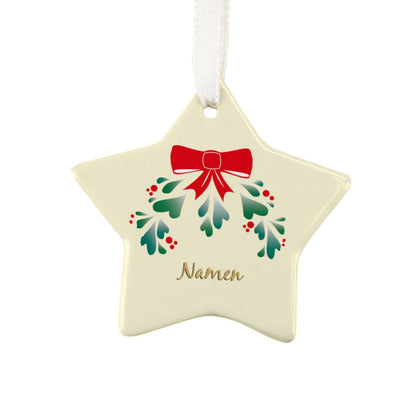 Individueller Christbaumschmuck mit Mistelzweig und Ihren Namen