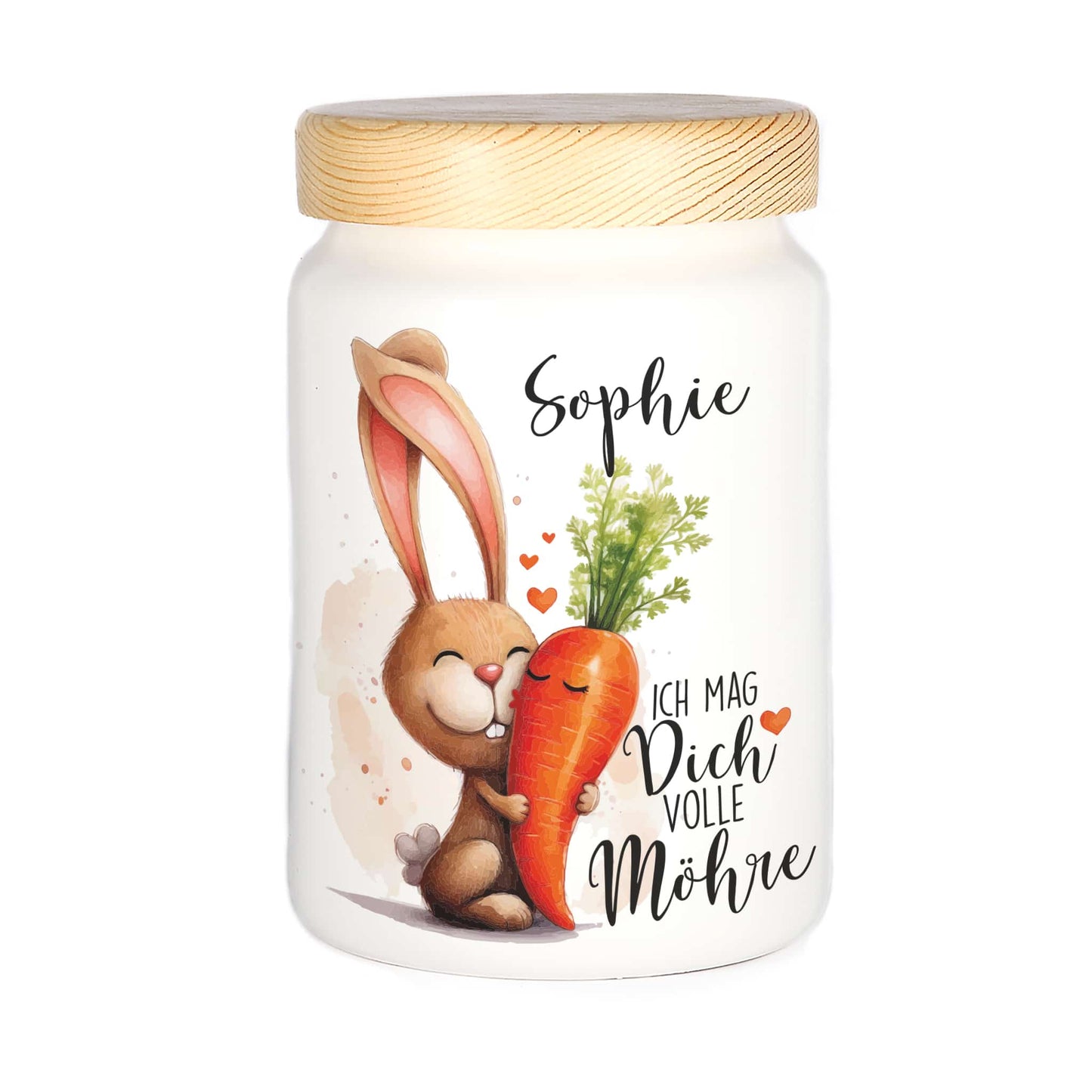 Keramikdose - Ich mag dich volle Möhre - mit Wunschname