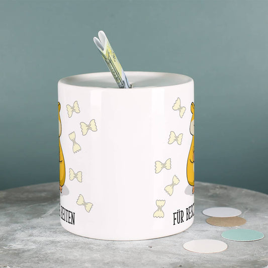 Hamster - Spardose mit Klopapier, Nudeln und Wunschtext bedruckt