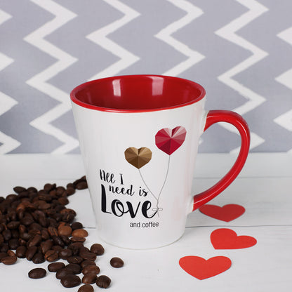 Tasse mit Wunschtext und Herzen | All I need is Love