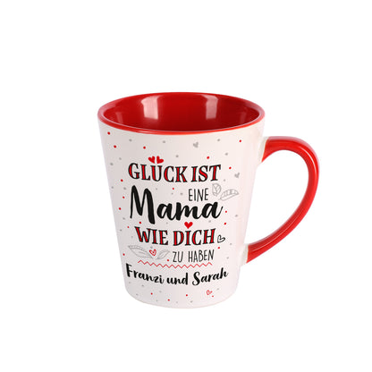 Personalisierte Tasse – „Glück ist, eine Mama wie dich zu haben“ mit Wunschtext