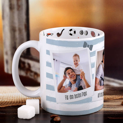Weiße Keramiktasse mit Fotoaufdruck