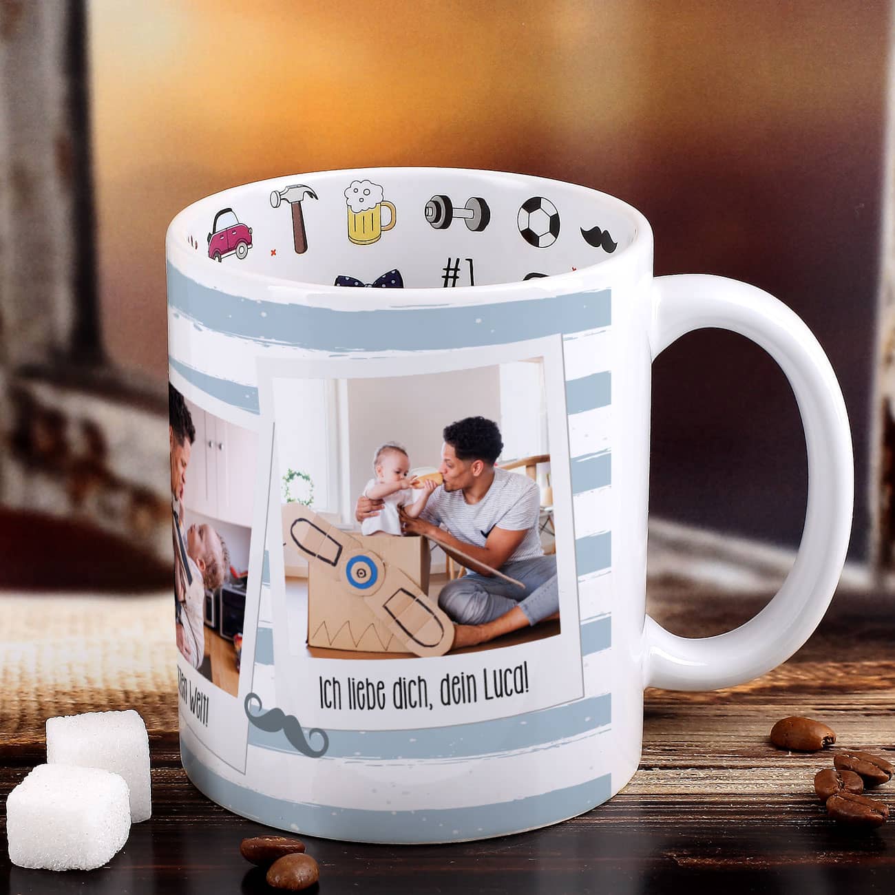 Polaroidmotiv für den Papa auf der Außenseite