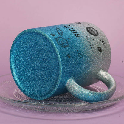 Blauer Gliterverlauf