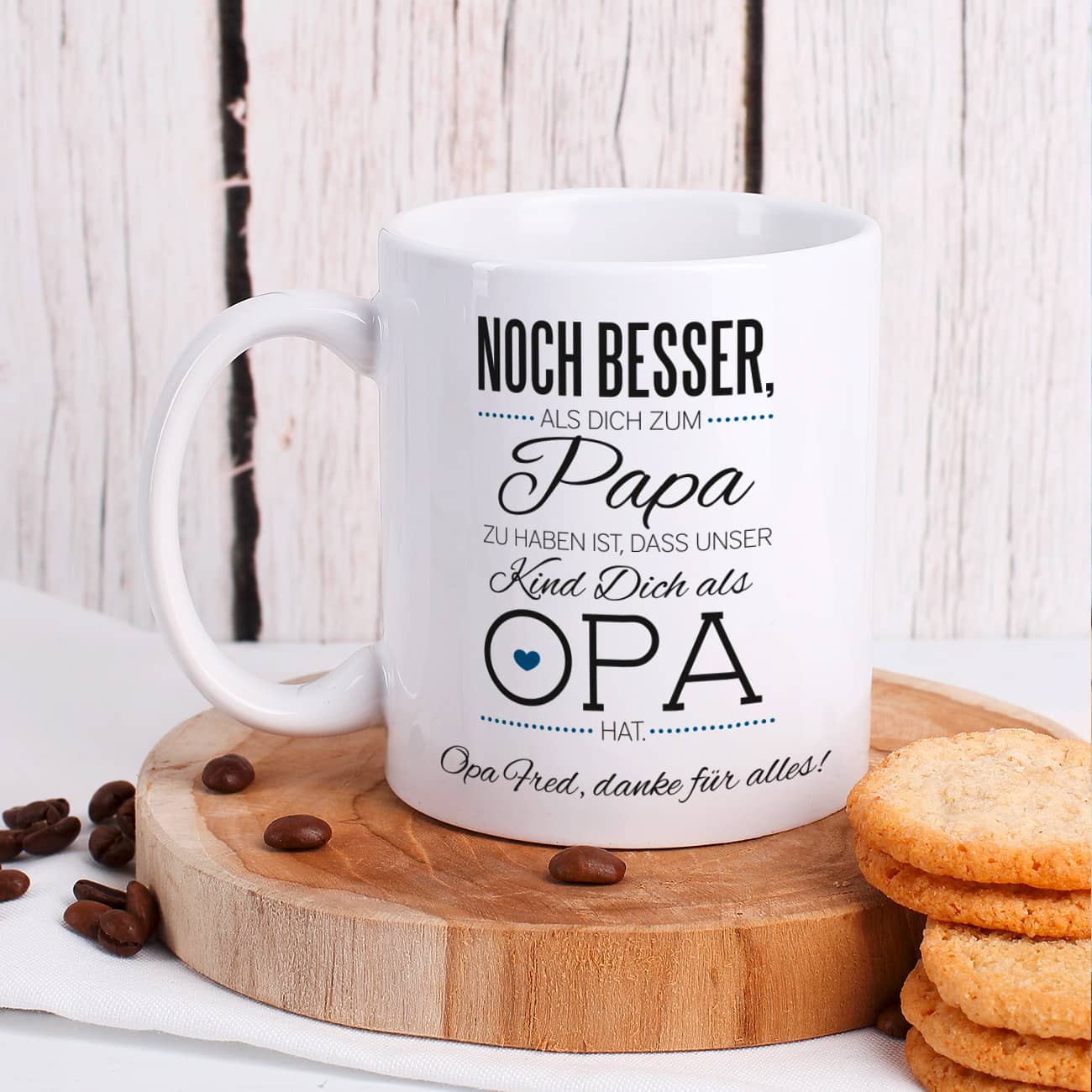 Tasse für den besten Opa zum Vatertag mit einer Wunschzeile