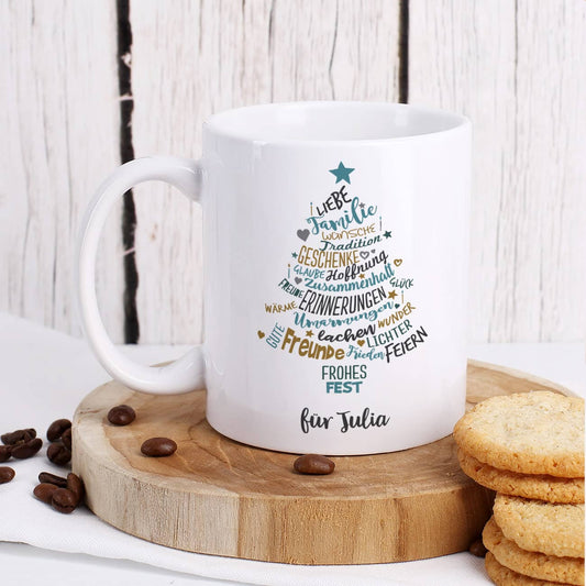 Weihnachtstasse mit Wunschtext