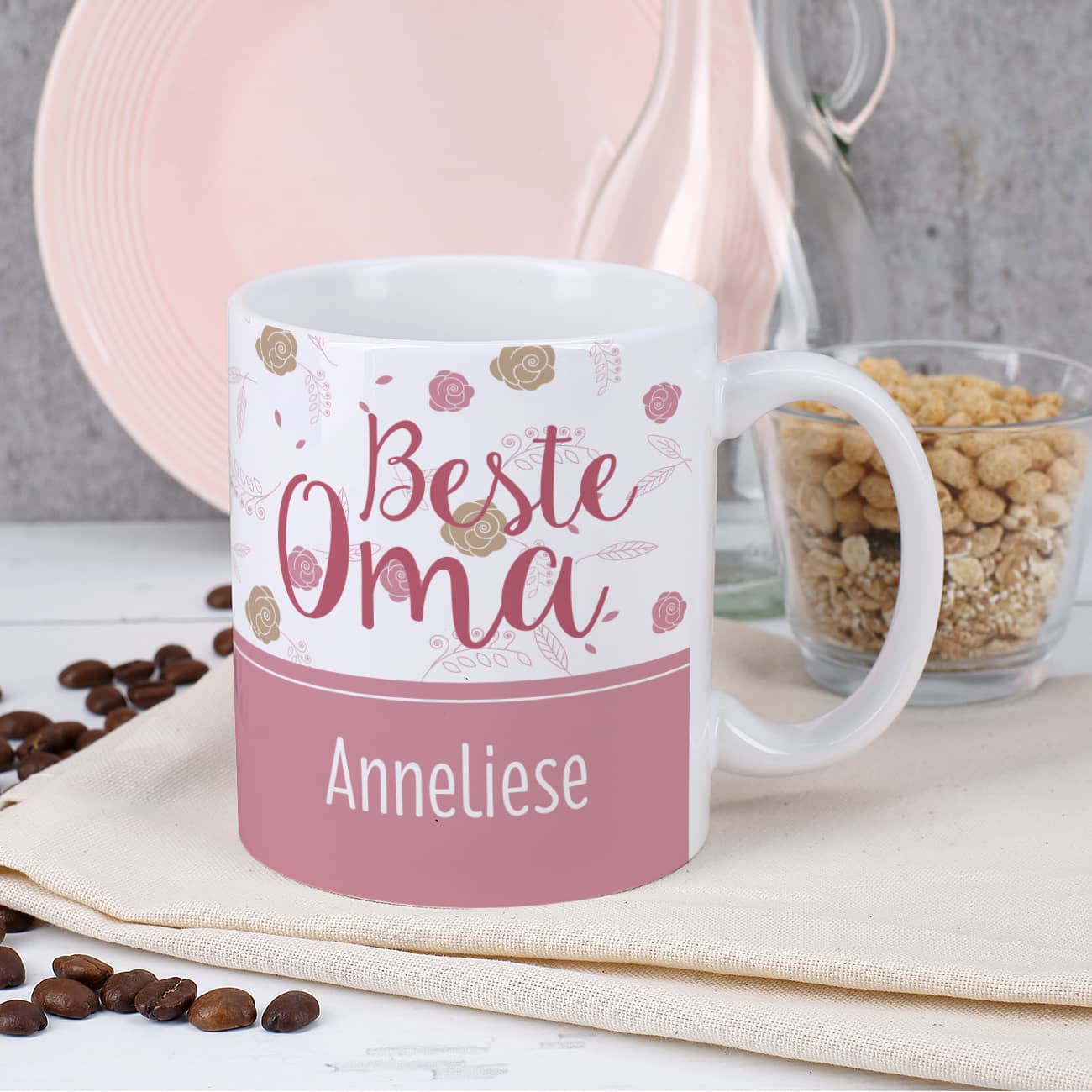 Tasse - Beste Oma -  mit Wunschname