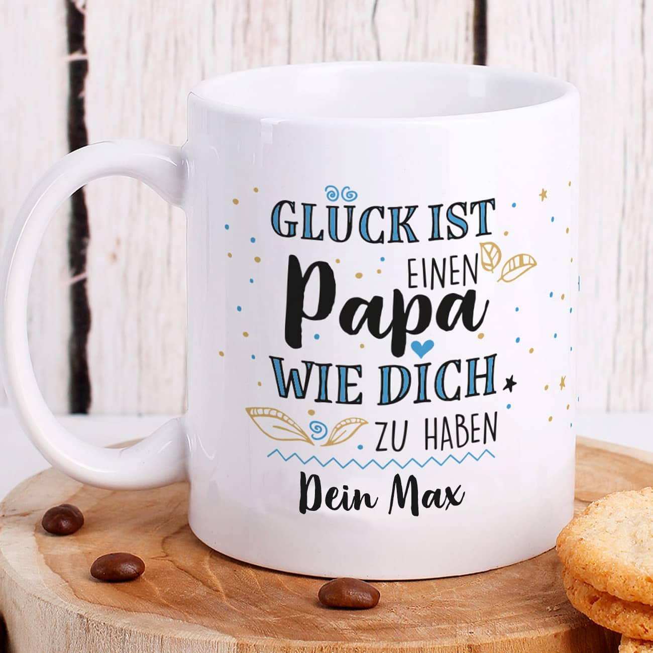 Glück ist, einen Papa wie dich zu haben - Tasse mit Namen