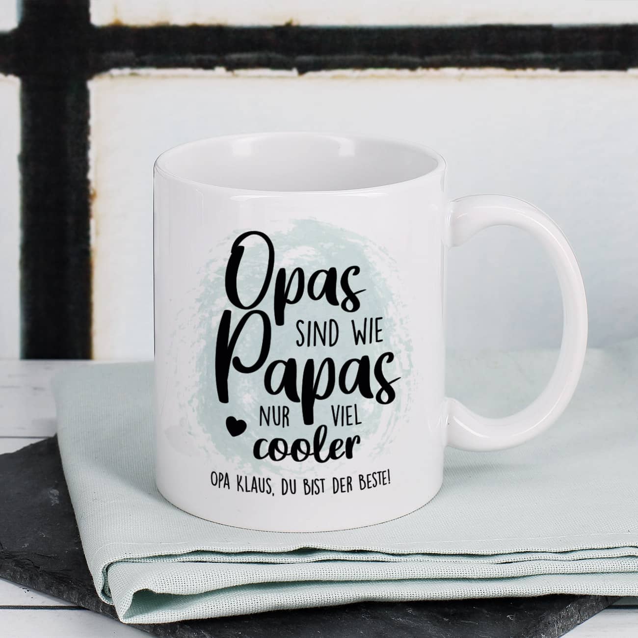 persönlich bedruckte Tasse für den Opa