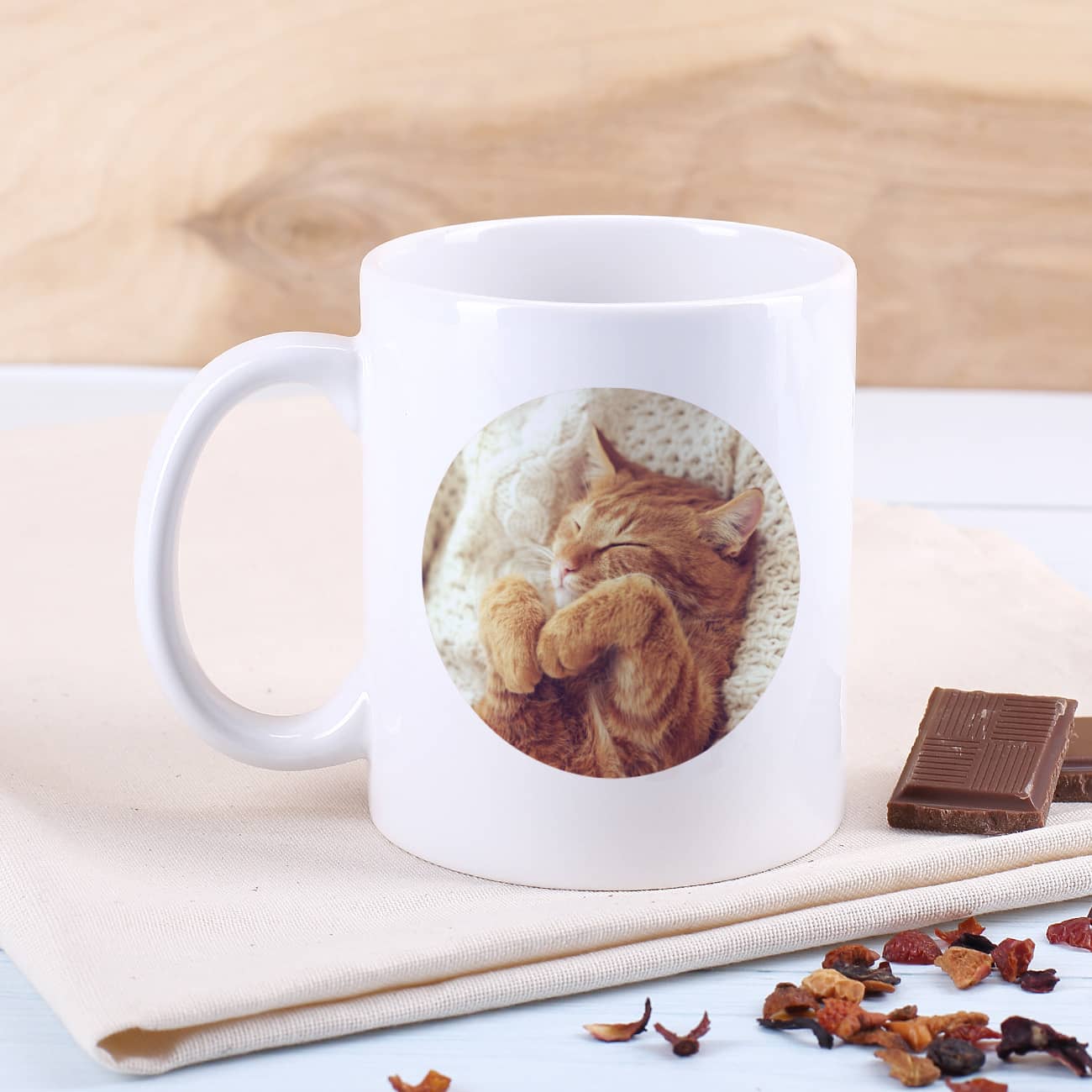 Weiße Cat Mom - Keramiktasse mit Ihrem persönlichen Haustierfoto