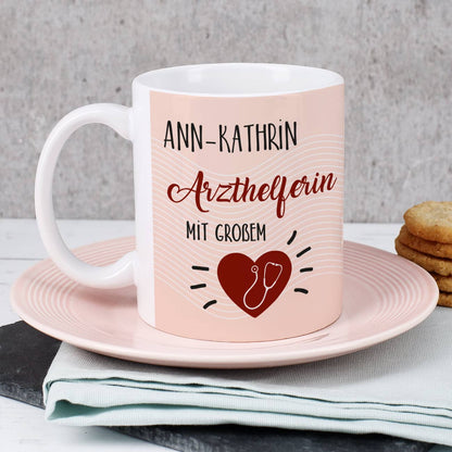 Tasse als Dankeschön für Arzthelferin mit großem Herz