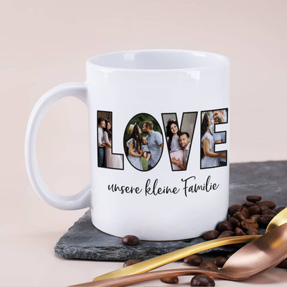 LOVE Fototasse mit Wunschtext