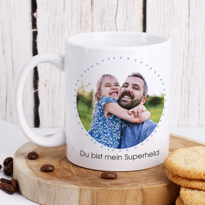 Das größte Glück ist, einen Papa wie Dich zu haben. - Fototasse zum Vatertag