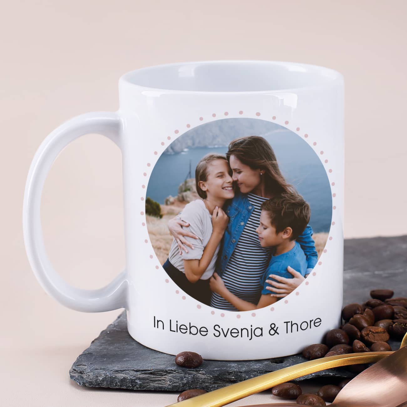 Foto und Text nach Wunsch auf Tasse