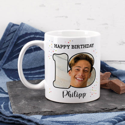 Fototasse zum 18. Geburtstag mit Name