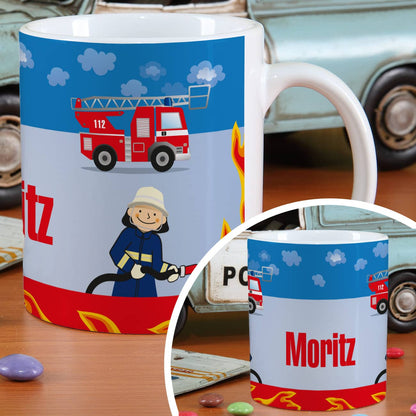 Feuerwehr - Tasse mit Ihrem Wunschnamen versehen 