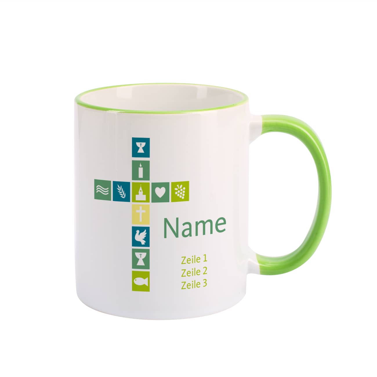 Individuell bedruckte Tasse für kirchliche Feierlichkeiten