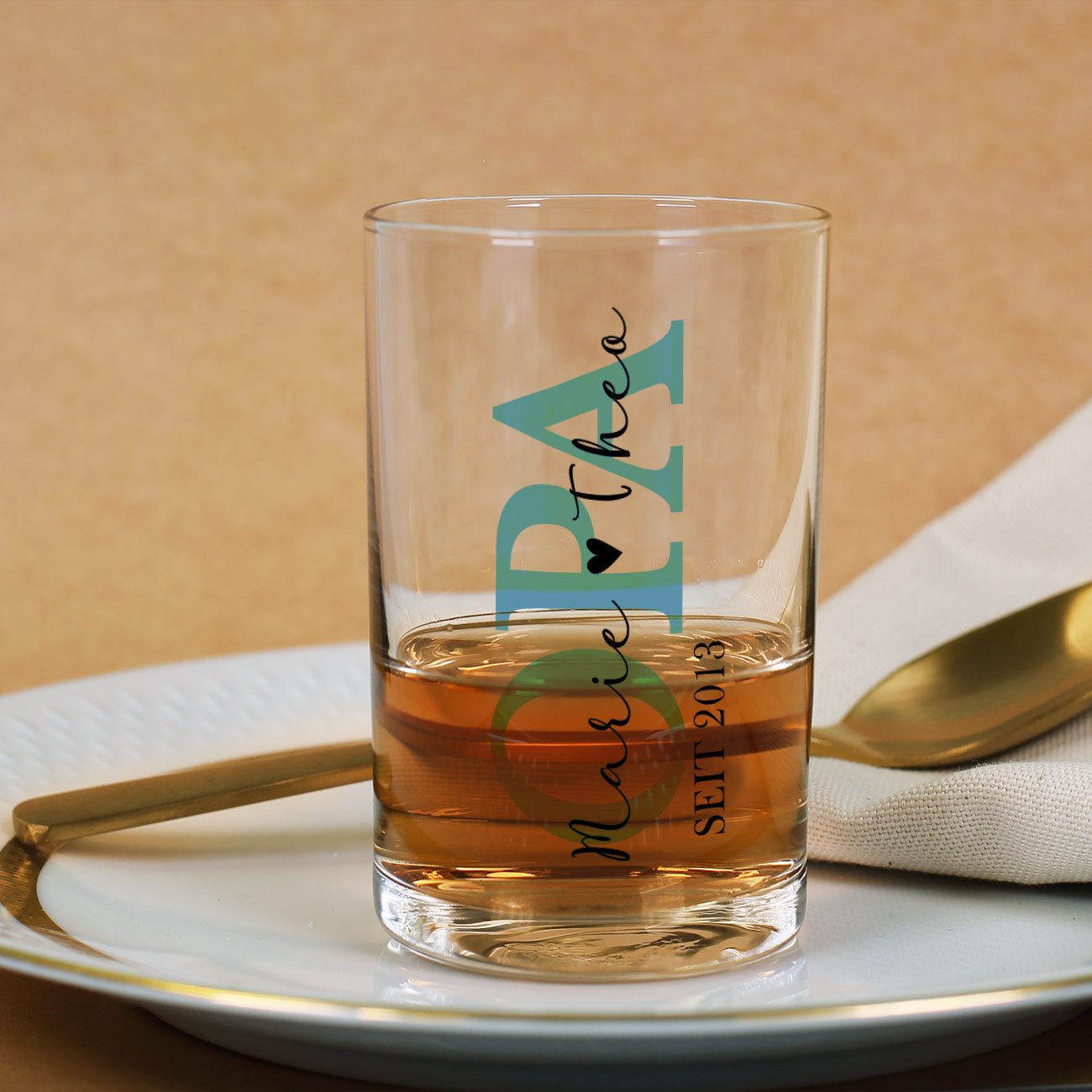 Schnapsglas mit persönlichen Aufdruck für den Opa